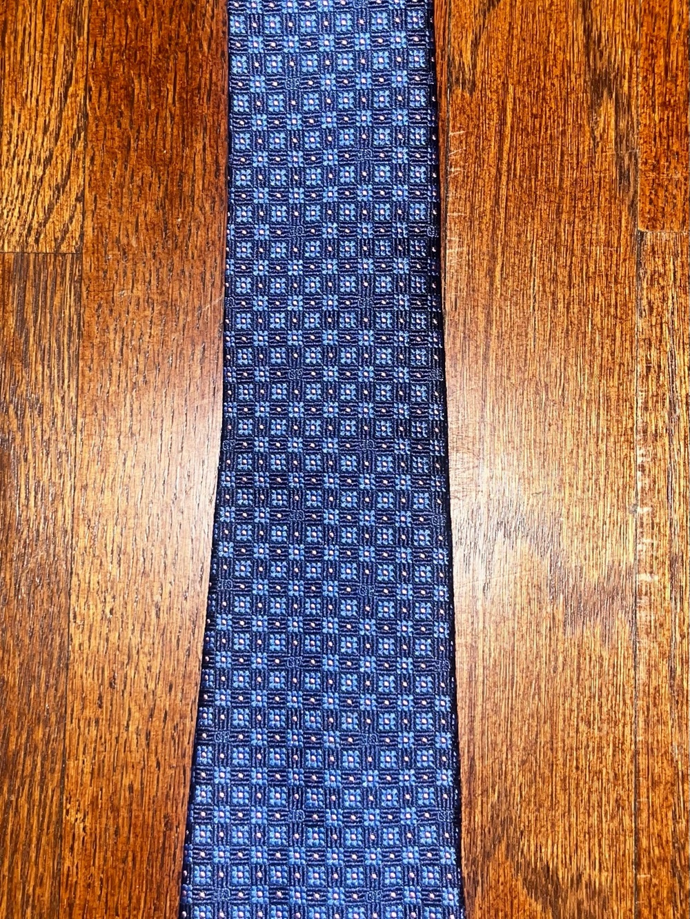 Gianfranco Ferré Navy and Light Blue Geometric Silk Tie